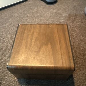Vintage Metal Index Card File Box Faux Woodgrain